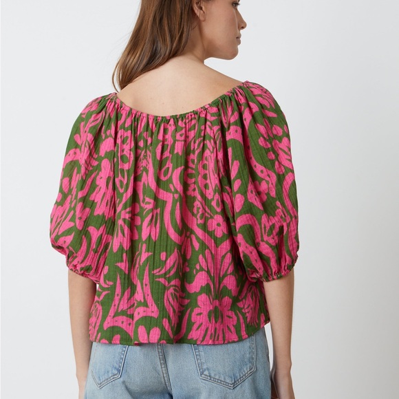 NWT “Candice" Printed Cotton Gauze Top - Picture 5 of 9